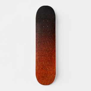Fallende Orange- und Schwarz-Glitzer-Gradient Skateboard