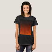 Fallende Orange- und Schwarz-Glitzer-Gradient T-Shirt (Vorne ganz)