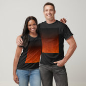 Fallende Orange- und Schwarz-Glitzer-Gradient T-Shirt (Unisex)