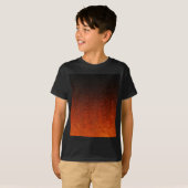 Fallende Orange- und Schwarz-Glitzer-Gradient T-Shirt (Vorne ganz)
