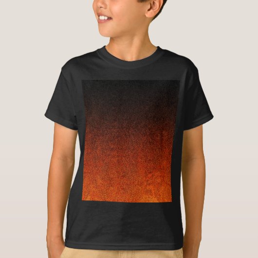 Fallende Orange- und Schwarz-Glitzer-Gradient T-Shirt (Vorderseite)