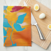 Fallende Persimonen im Gelb Geschirrtuch (Viertel Falte)