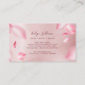 Fallende Petals Rose Gold Foil Visitenkarte (Rückseite)