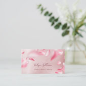 Fallende Petals Rose Gold Foil Visitenkarte (Stehend Vorderseite)