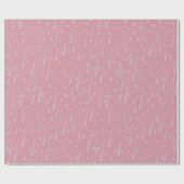 Fallende Raindrops Niedliche Regentage Rose Rosa Geschenkpapier (Flach)