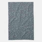 Fallende Raindrops Niedlicher Regentag Dunkelgrau Geschirrtuch (Vertikal)