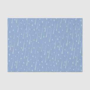 Fallende Raindrops Niedlicher Regentag Dusky Blau Seidenpapier