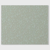 Fallende Raindrops Niedlicher Regentag Olive Green Geschenkpapier (Flach)