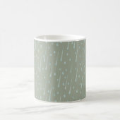 Fallende Raindrops Niedlicher Regentag Olive Green Kaffeetasse (Mittel)