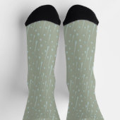 Fallende Raindrops Niedlicher Regentag Olive Green Socken (Oben)