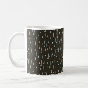 Fallende Raindrops Niedlicher Regentag Sepia Brown Kaffeetasse