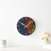 Fallende Regenbogenuhr Runde Wanduhr (Zuhause)