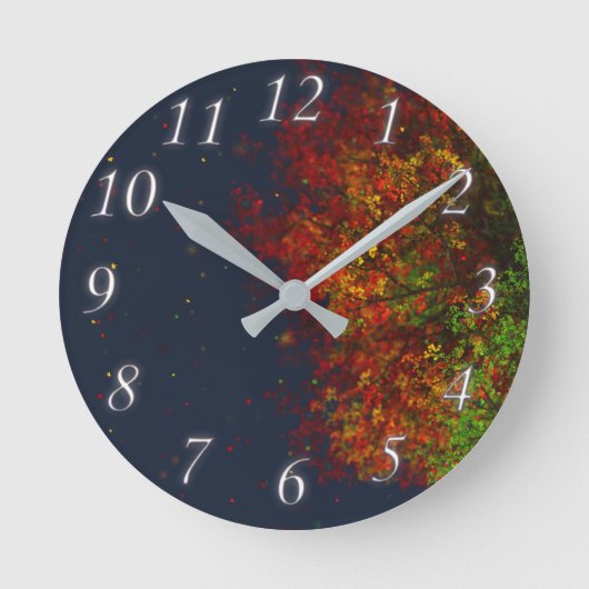 Fallende Regenbogenuhr Runde Wanduhr (Vorderseite)