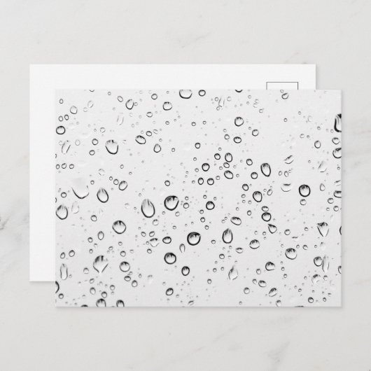 Fallende Regentropfen Postkarte (Vorne/Hinten)