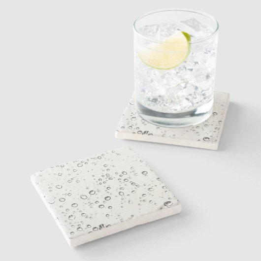 Fallende Regentropfen Steinuntersetzer (Seitenansicht)