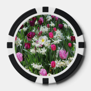 Fallende romantische Frühlingsvormitte Pokerchips