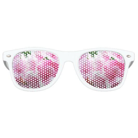 Fallende rosa Blumenblüten Partybrille (Vorderseite)