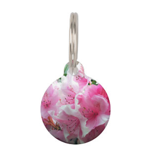 Fallende rosa Blumenblüten Tiernamensmarke