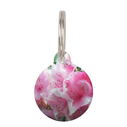 Fallende rosa Blumenblüten Tiernamensmarke (Vorderseite)