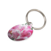 Fallende rosa Blumenblüten Tiernamensmarke (Seite)