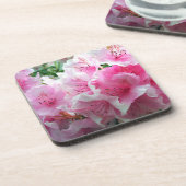 Fallende rosa Blumenblüten Untersetzer (Linke Seite)