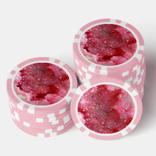 Fallende rosa Feen-Kristalle Pokerchips