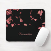 Fallende rosa Rosenblätter auf Schwarz personalisi Mousepad (Mit Mouse)