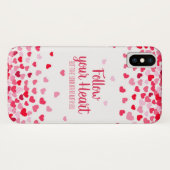 Fallende rosa und weiße Herzen iPhone X Fall Case-Mate iPhone Hülle (Rückseite (Horizontal))