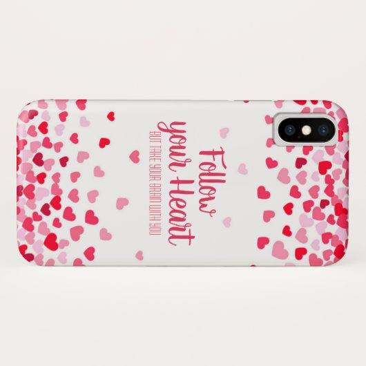 Fallende rosa und weiße Herzen iPhone X Fall Case-Mate iPhone Hülle (Rückseite (Horizontal))