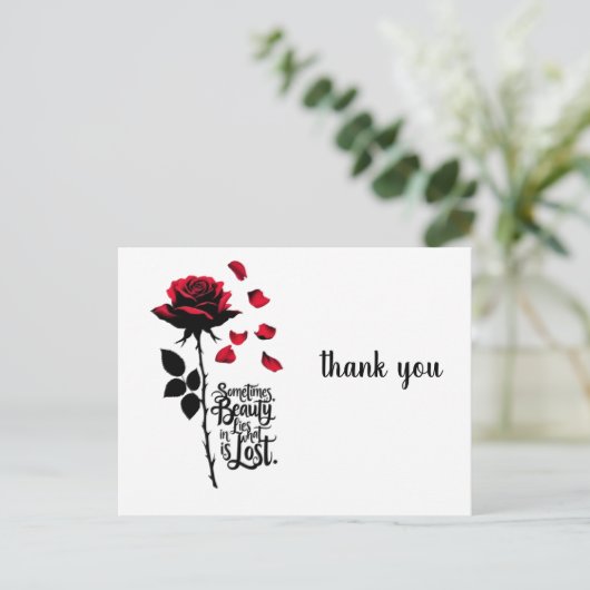 fallende Rose Postkarte (Stehend Vorderseite)