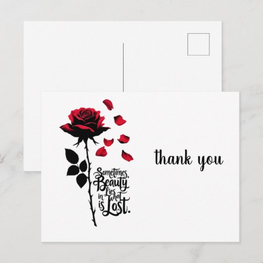 fallende Rose Postkarte (Vorne/Hinten)