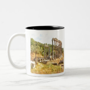 Fallende Ruinen von Euromos, Turkiye Watercolor Zweifarbige Tasse