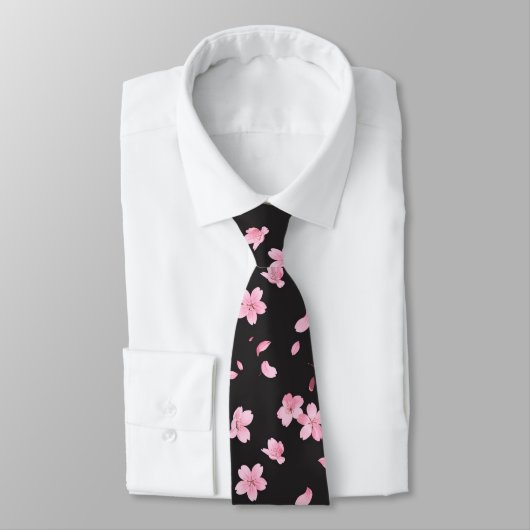Fallende Sakura-Blüten Neck Tie Krawatte (Gebunden)