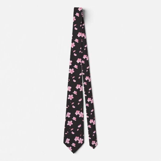 Fallende Sakura-Blüten Neck Tie Krawatte (Vorderseite)