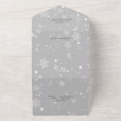 Fallende Schneeflocken auf Grau All In One Einladung (Außenbereich)