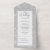 Fallende Schneeflocken auf Grau All In One Einladung (Innen Boden)