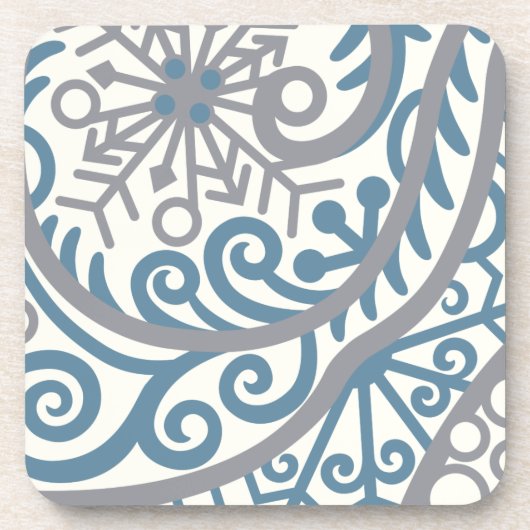 Fallende Schneeflocken Blizzard Untersetzer Set (Vorderseite)