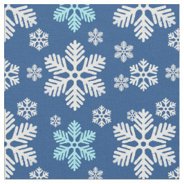 Fallende Schneeflocken Gemustert blau Stoff