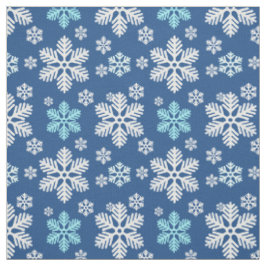 Fallende Schneeflocken Gemustert blau Stoff