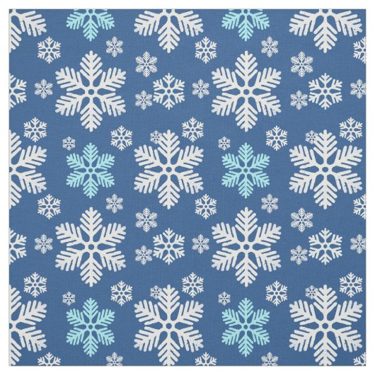 Fallende Schneeflocken Gemustert blau Stoff (Muster)