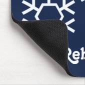 Fallende Schneeflocken Holiday Mousepad, Dunkelbla Mousepad (Ecke)