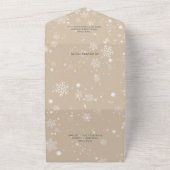 Fallende Schneeflocken im Pilz mit QR-Code All In One Einladung (Außenbereich)