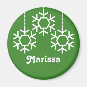 Fallende Schneeflocken Magnet, helles Grün Magnet