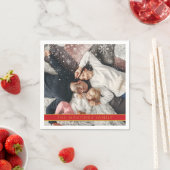 Fallende Schneeflocken Personalisierter Name des F Serviette (Beispiel)