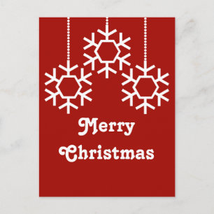 Fallende Schneeflocken Weihnachts-Postkarte, dunke Feiertagspostkarte