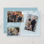 Fallende schneeweiße und blaue Foto-Collage Postkarte (Vorne/Hinten)