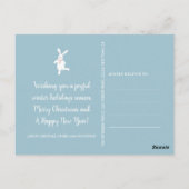 Fallende schneeweiße und blaue Foto-Collage Postkarte (Rückseite)