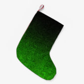 Fallende Schwarz/Grün-Glitzer-Gradient Kleiner Weihnachtsstrumpf (Vorderansicht (hängend))