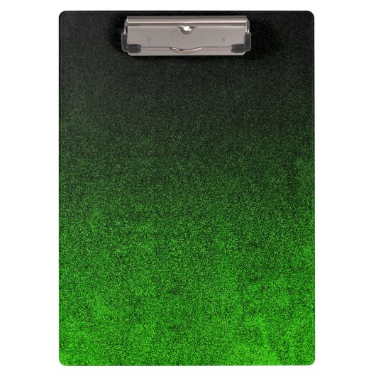 Fallende Schwarz/Grün-Glitzer-Gradient Klemmbrett (Vorderseite)
