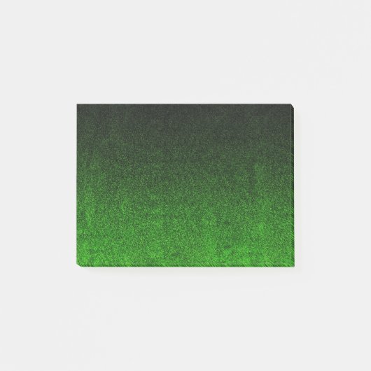 Fallende Schwarz/Grün-Glitzer-Gradient Post-it Klebezettel (Vorderseite)